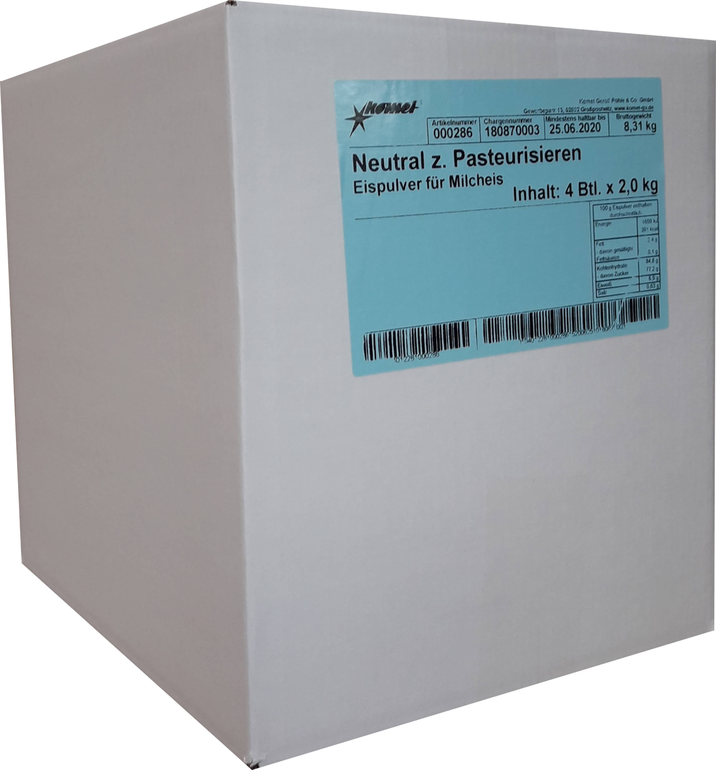 Komet Neutral Pasteur - Karton mit 8 Kilogramm