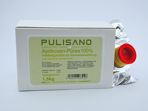 PULISANO Aprikosen-Püree 100% 8x1,5kg-Beutel 